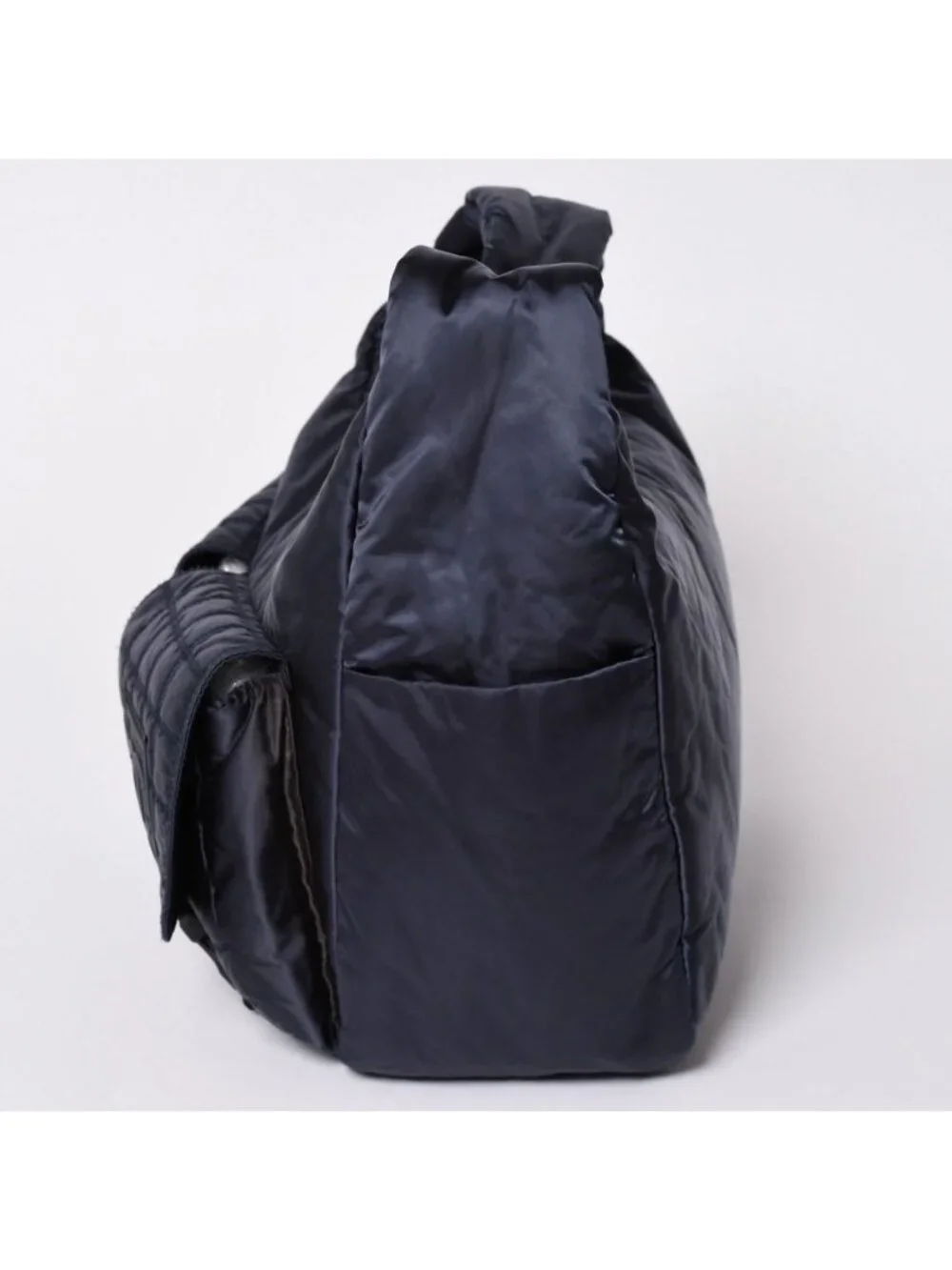 Chanel Sports Line Bag CC Logo Choco Bar Nylon Navy Silver